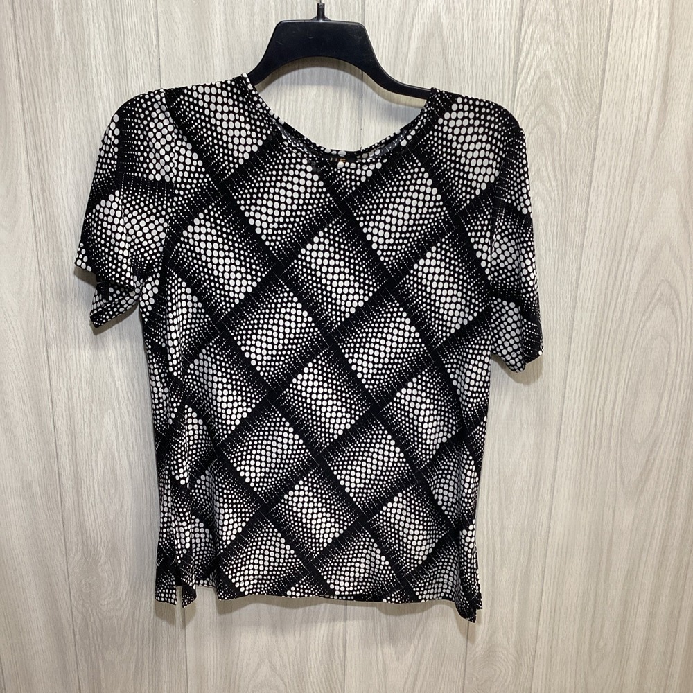 I LE NEW YORK Women's (Size L) Short Sleeve Round Neck Shirt Geometric